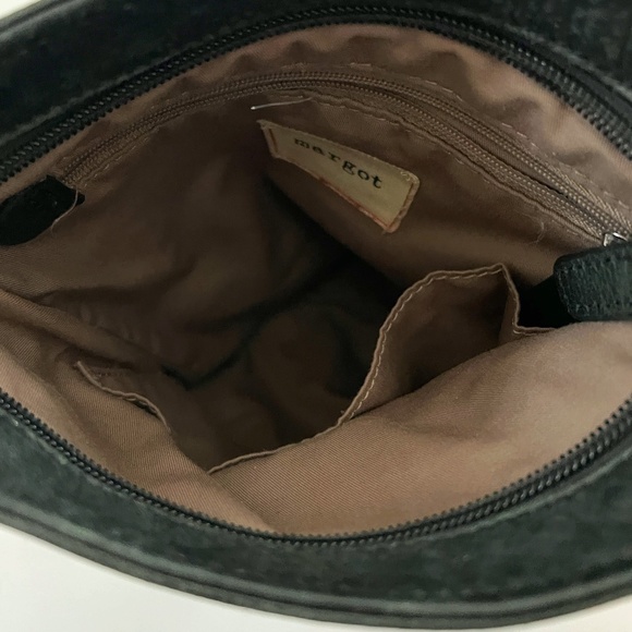 Margot BAG Split Pocket Crossbody Bag Green Pebbled Leather Back Zippered Pocket - Picture 6 of 6